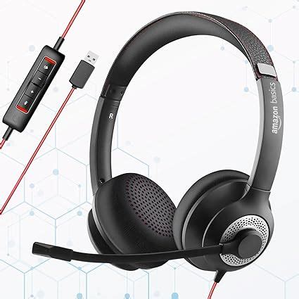 Amazon Basics Pro Series Wired USB On Ear Headset with Mic | 40 mm ...