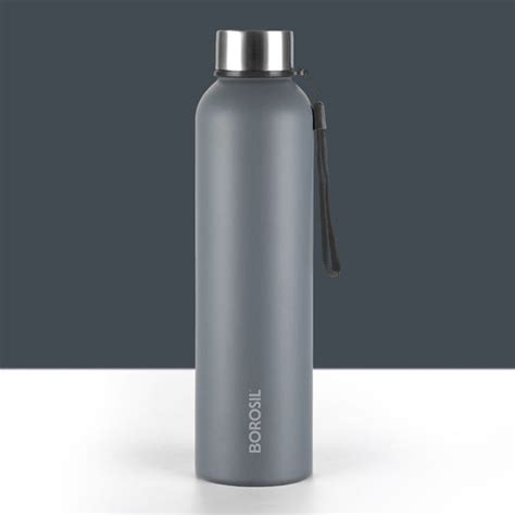 Borosil Laguna SS Bottle, Grey, 1 L