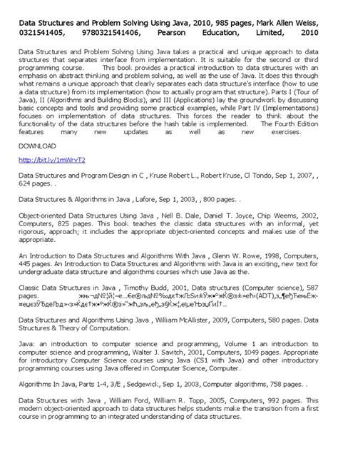 Image result for Data Structures and Problem Solving Using Java