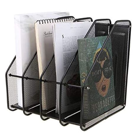Sagrach Metal 4 Section Desk Organizer Shelves for Magazine Holder File ...