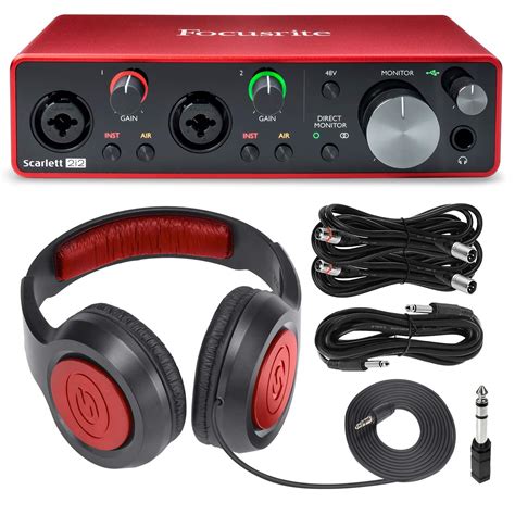 Focusrite Scarlett 2i2 2-in 2-Out USB Recording Audio Interface (3rd ...