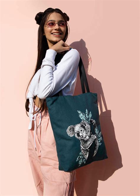 Get Koala Bear Graphic Green Canvas Tote at ₹ 1299 | LBB Shop