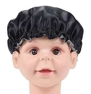 DEHMAN Kids Satin Bonnet Sleeping Cap Hair Bonnet Double Layered ...