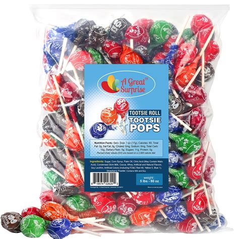 Tootsie Pops - 5 Pounds - Large Tootsie Roll Pops - Assorted Flavored ...