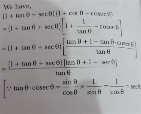 (1+tan theta+sec theta) (1+cot theta - cos sec theta) is equal to a) 0b ...