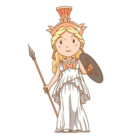Cartoon character of Athena goddess. 7505069 Vector Art at Vecteezy