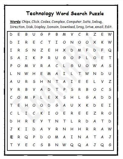 Technology Word Search Printable 的图像结果