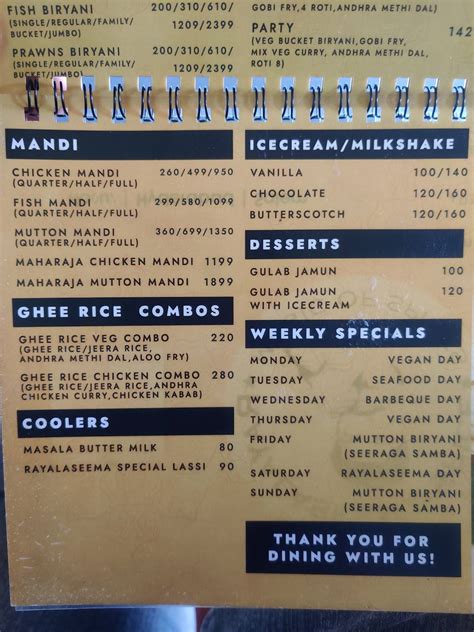 Menu at Rayalaseema Spice - Best Andhra Style Multi-cuisine Restaurant ...