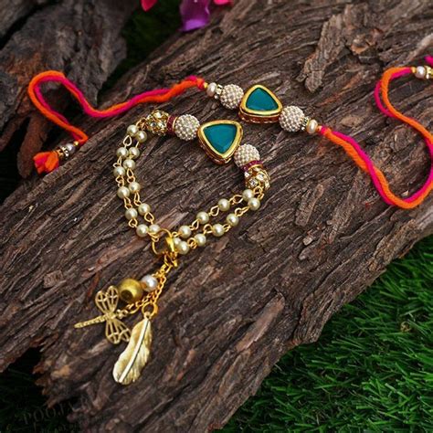 Buy Sparkling Crystal Bhaiya Bhabi Rakhi Set of 2 Online in India ...