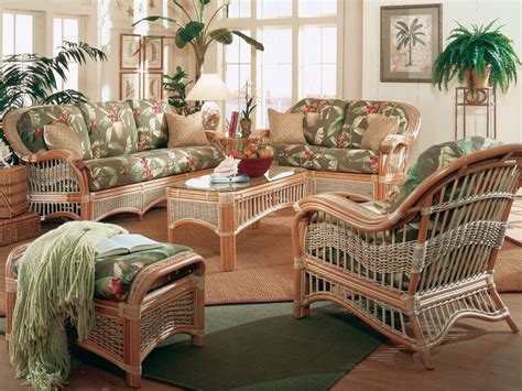 Indoor Sunroom Furniture - Rattan Wicker Living Room Decor