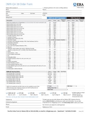 Fillable Online Waters ERA DMR-QA 39 Order Form. Waters ERA DMR-QA 39 ...