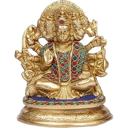 Buy Ashtadhatu-Brass Shri Panchmukhi Hanuman Ji Idol (3 Inch Height ...