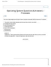 Process Management Operating System Questions and Answers 的图像结果