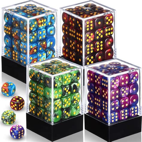 Amazon.com: Foilswirl 144 Pieces 12mm 6 Sided Mini Dice Set for School Classroom Table Games ...