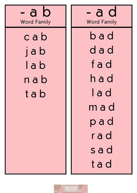CVC Word Family Lists, Flash Cards for Literacy, Reading, DIGITAL ...