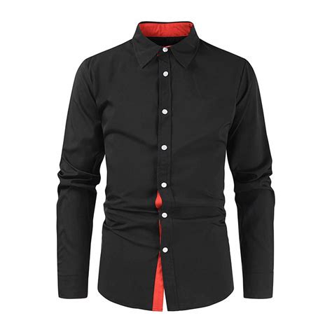 Men's Dress Shirts Sale Clearance Long Sleeve Smart Casual Plain Shirt ...