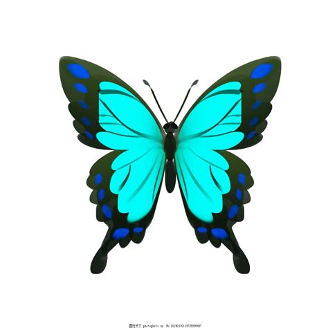 蓝色的蝴蝶装饰插画图片_装饰图案_设计元素-图行天下素材网