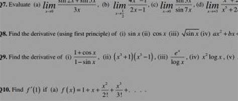 Image result for First Principles Differentiation Sinx