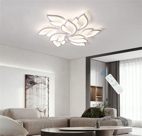 Garwarm Modern Ceiling Light, 30.3in Dimmable LED Flush Mount Ceiling ...
