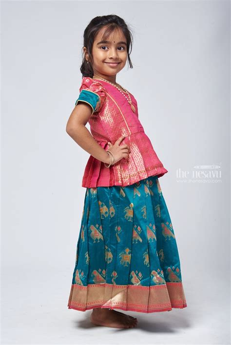 Girls Pattu Skirt And Blouse Set | Indian Ethnic Dress For Kids | The ...