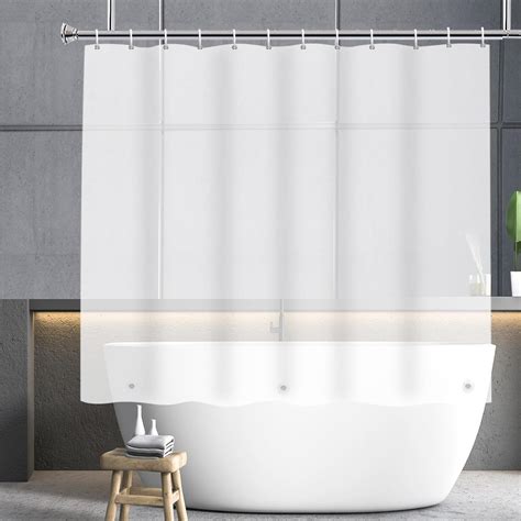 YISURE Shower Curtain Frosted with Magnets, PEVA Short Length Shower Curtain Waterproof Mildew ... - length of shower curtains
