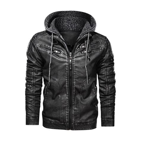 Men Leather Jacket Motor And Biker Hooded | Best Price in 2024 at ...