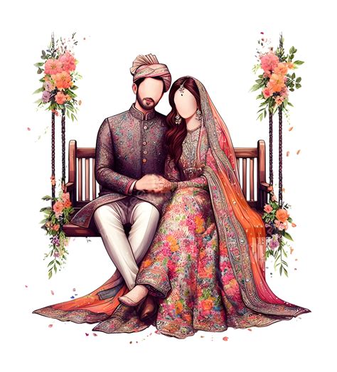 Haldi wedding couple in yellow dress wedding couple caricature indian wedding couple pakistani ...