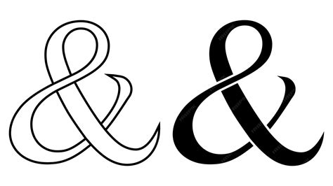 Ampersand glyph special symbol denoting conjunction and ampersand calligraphy symbol | Premium ...