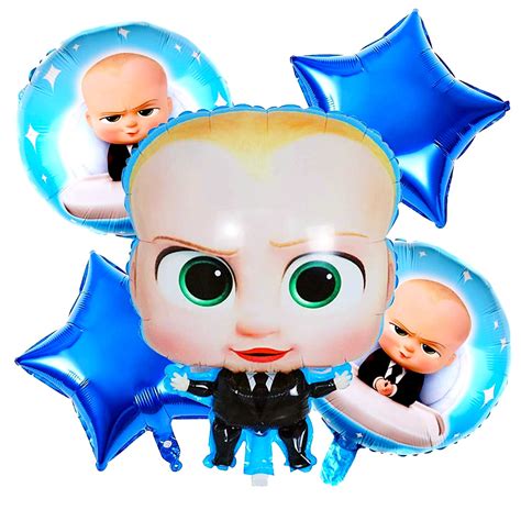 Propsicle Birthday Boss Baby Decorations Foil Blue Balloon Pack 5 ...