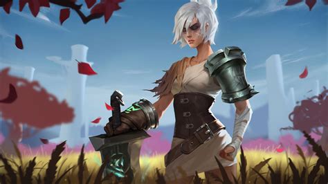 Girl Riven White Hair Woman Warrior 4K 5K HD League Of Legends ...