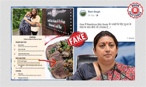 Viral Menu Card With Beef Food Items Is Not From Silly Souls Goa Cafe ...
