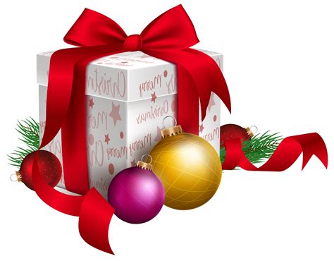 Christmas Gift and Ornaments Transparent PNG Clip Art Image