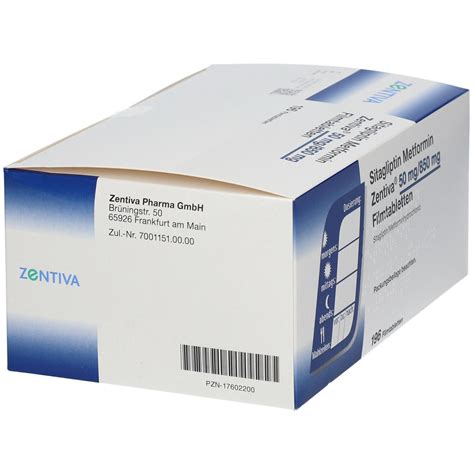 SITAGLIPTIN Metformin Zentiva 50 mg/850 mg FTA 196 St mit dem E-Rezept kaufen - Shop Apotheke