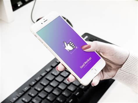 Free iPhone 6 Female Hand Photo Mockup PSD - Good Mockups