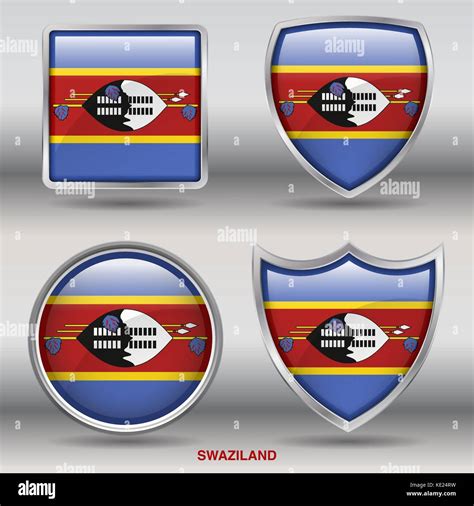 Swaziland Flag - 4 shapes Flags States Country in the World with ...