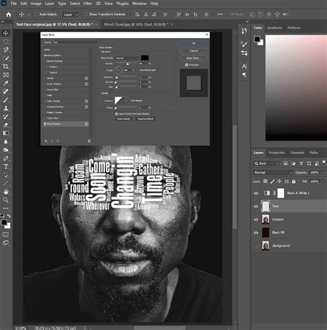 Typography Portrait Tutorial Photoshop 的图像结果