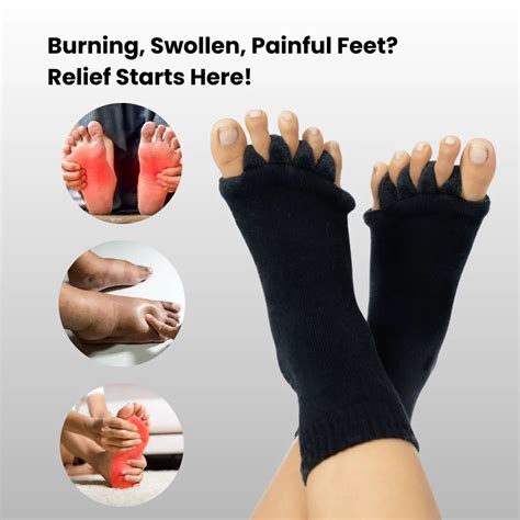 DIRTS Black Foot Alignment Socks for Bunion, Plantar Fasciitis