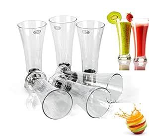 Buy classvilla Plastic Juice Glasses - 6 Pieces, Clear, 330 ml Online ...