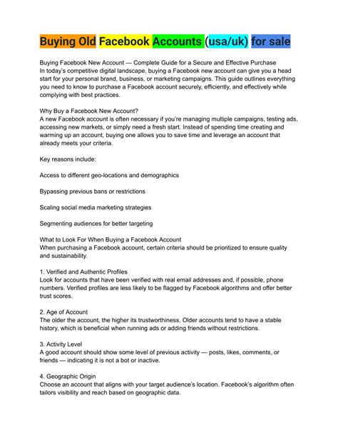 PPT - Top Platforms and Providers of Aged Facebook Accounts PowerPoint ...