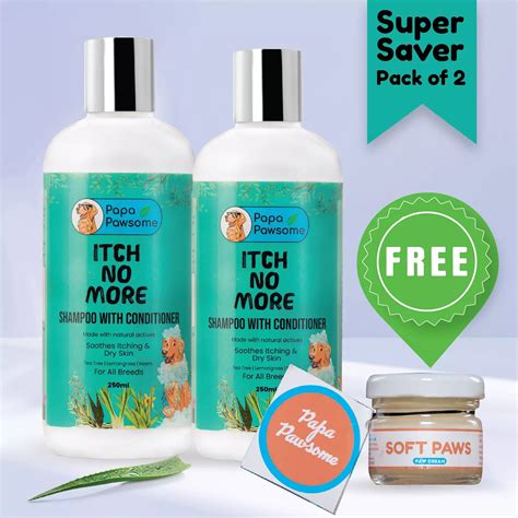 Itch No More Shampoo with Conditioner for Dog, 250 ml - Papa Pawsome