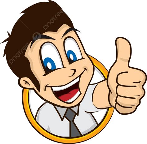 Cartoon Guy Thumbs Up Funny Success Illustration Vector, Cartoon ...