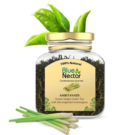 Amritanadi Green Tea Leaves with Lemongrass – Blue Nectar