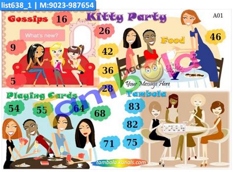 Kitty Party Theme Tambola Housie Tickets, Paper Games in Party