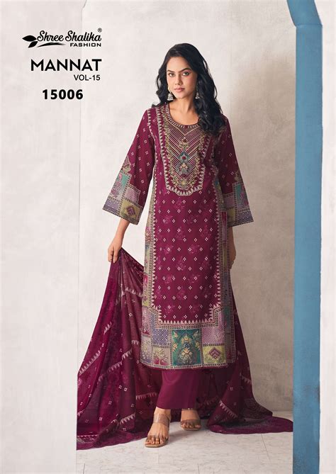 SHREE SHALIKA FASHION MANNAT VOL 15 LAWN COTTON DESIGNER WORK SUITS AT ...