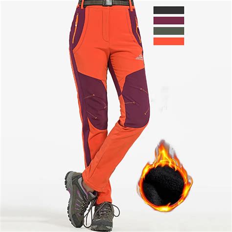 Women's Hiking Pants Trousers Fleece Lined Pants Winter Coat Softshell ...