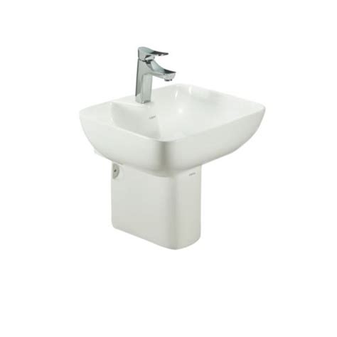 Cera Chino Wall Hung Wash Basin With Half Pedestal Snow-White Wholesale ...