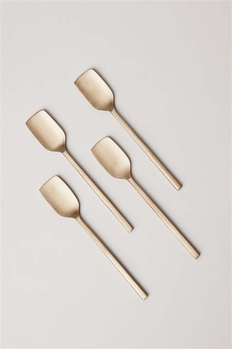 Taihi Brass Ice-cream Spoons, Set of 4, Champagne Gold – Fleck