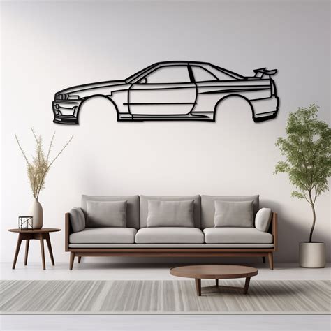 Metal Car Wall Art, Car Guy Gift, Car Silhouette, Automotive Wall Decor, Racing Car Art, Large ...