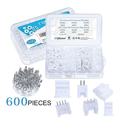 Buy CQRobot 600 Pieces 2.0mm JST-PA JST Connector Kit. 2.0mm Pitch ...