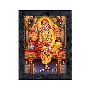 Generic PnF Sai Baba Religious Wood Photo FPnF Rames with Acrylic Sheet ...